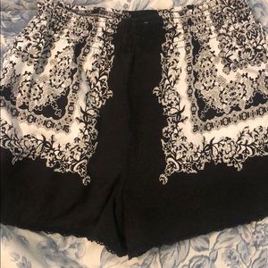 Black and white shorts